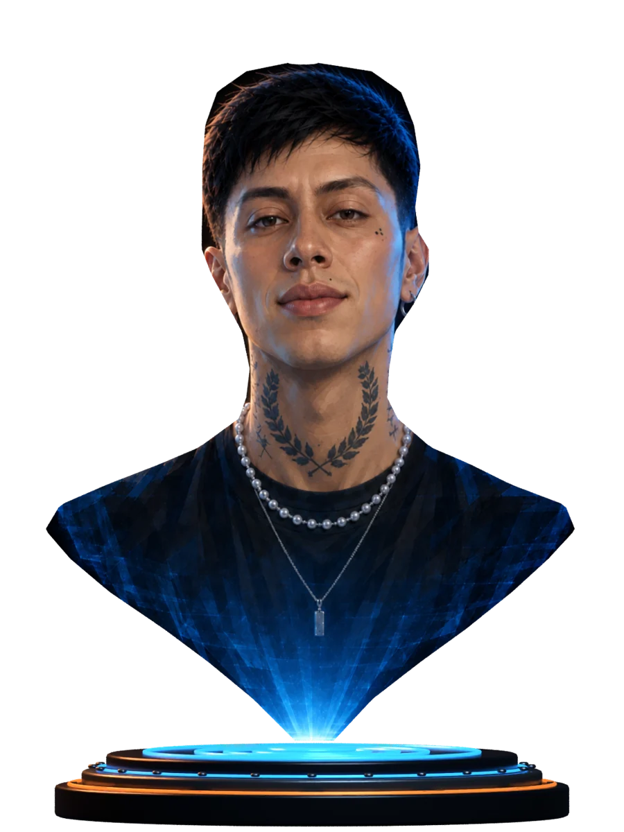 Retrato Arcane de Antony Pacheco con cabello corto y expresión cercana